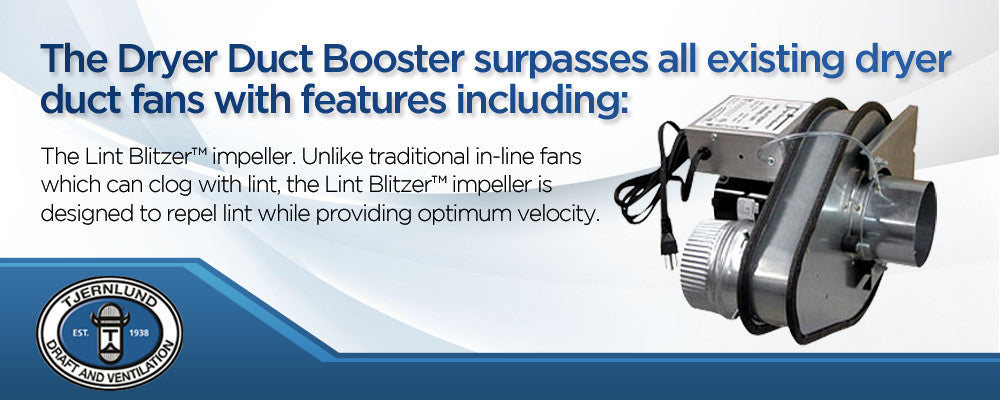 Tjernlund LB2 Duct Booster Fan for Dryer Lint